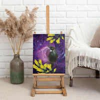 New Zealand Tui Bird Matariki Canvas Wall Art Kowhai Flower Silver Fern Galaxy Maori Pattern