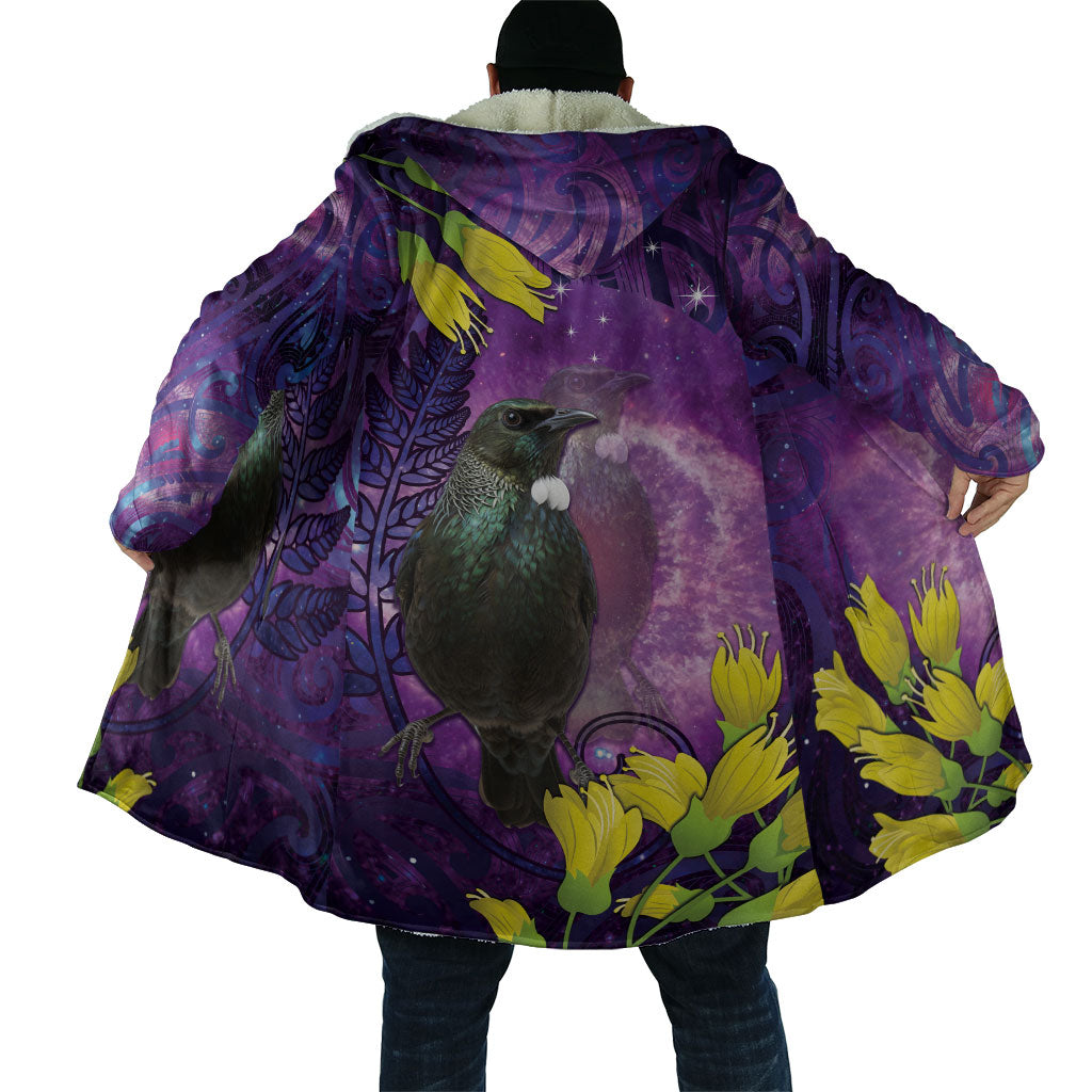 New Zealand Tui Bird Matariki Cloak Kowhai Flower Silver Fern Galaxy Maori Pattern