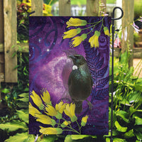 New Zealand Tui Bird Matariki Garden Flag Kowhai Flower Silver Fern Galaxy Maori Pattern