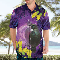 New Zealand Tui Bird Matariki Hawaiian Shirt Kowhai Flower Silver Fern Galaxy Maori Pattern LT22 - Polynesian Pride