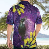 New Zealand Tui Bird Matariki Hawaiian Shirt Kowhai Flower Silver Fern Galaxy Maori Pattern LT22 - Polynesian Pride