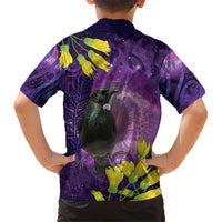 New Zealand Tui Bird Matariki Hawaiian Shirt Kowhai Flower Silver Fern Galaxy Maori Pattern LT22 - Polynesian Pride