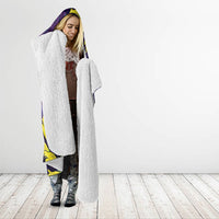 New Zealand Tui Bird Matariki Hooded Blanket Kowhai Flower Silver Fern Galaxy Maori Pattern