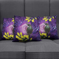 New Zealand Tui Bird Matariki Pillow Cover Kowhai Flower Silver Fern Galaxy Maori Pattern