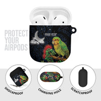 New Zealand Kakapo Matariki Personalised AirPods Case Pohutukawa Flower Galaxy Maori Pattern