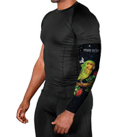 New Zealand Kakapo Matariki Personalised Arm Sleeves Pohutukawa Flower Galaxy Maori Pattern