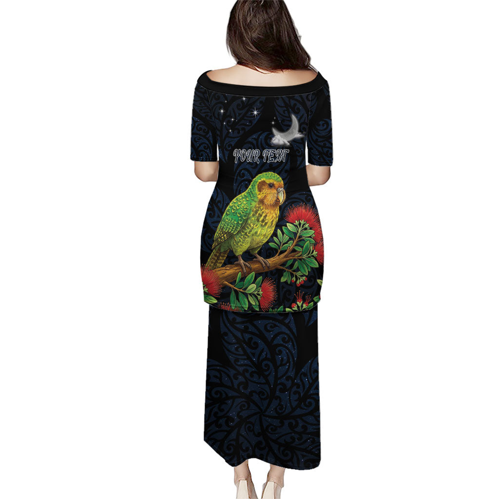 New Zealand Kakapo Matariki Personalised Family Matching Puletasi and Hawaiian Shirt Pohutukawa Flower Galaxy Maori Pattern LT22 - Polynesian Pride