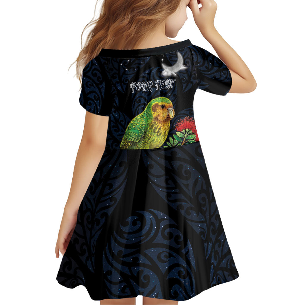 New Zealand Kakapo Matariki Personalised Family Matching Summer Maxi Dress and Hawaiian Shirt Pohutukawa Flower Galaxy Maori Pattern LT22 - Polynesian Pride