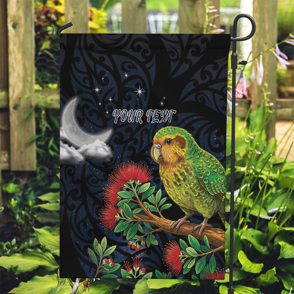 New Zealand Kakapo Matariki Personalised Garden Flag Pohutukawa Flower Galaxy Maori Pattern