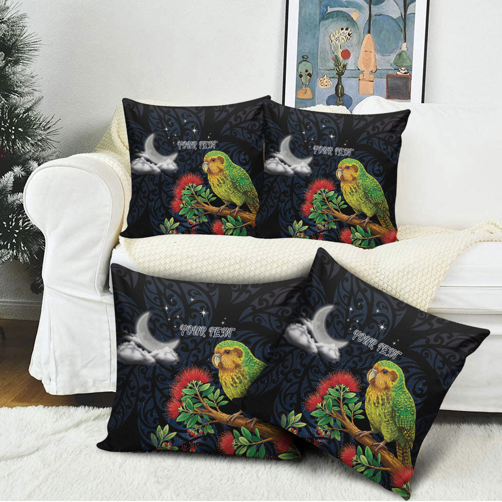 New Zealand Kakapo Matariki Personalised Pillow Cover Pohutukawa Flower Galaxy Maori Pattern