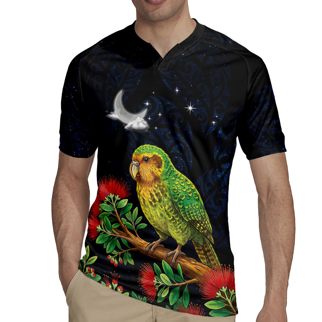 New Zealand Kakapo Matariki Personalised Rugby Jersey Pohutukawa Flower Galaxy Maori Pattern