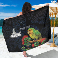 New Zealand Kakapo Matariki Personalised Sarong Pohutukawa Flower Galaxy Maori Pattern