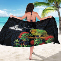 New Zealand Kakapo Matariki Personalised Sarong Pohutukawa Flower Galaxy Maori Pattern