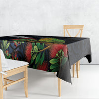 New Zealand Kakapo Matariki Personalised Tablecloth Pohutukawa Flower Galaxy Maori Pattern