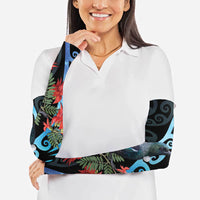 Tui Bird Kakabeak New Zealand Arm Sleeves Clianthus Galaxy Maori Koru Pattern