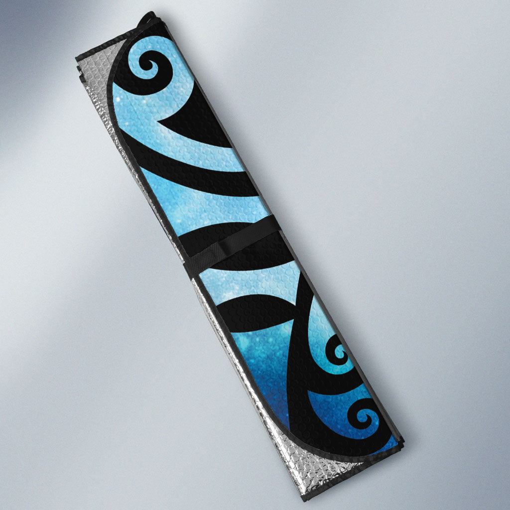 Tui Bird Kakabeak New Zealand Auto Sun Shade Clianthus Galaxy Maori Koru Pattern