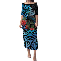 Tui Bird Kakabeak New Zealand Puletasi Clianthus Galaxy Maori Koru Pattern