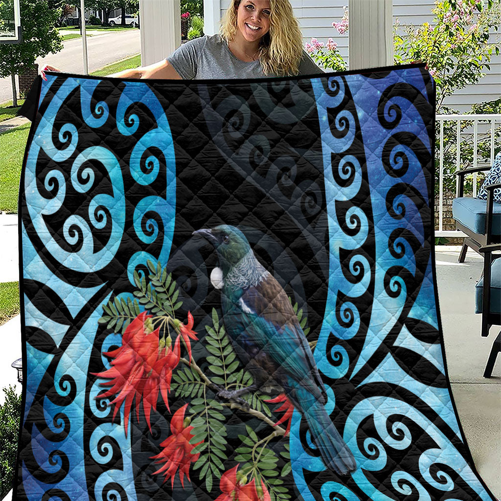 Tui Bird Kakabeak New Zealand Quilt Clianthus Galaxy Maori Koru Pattern