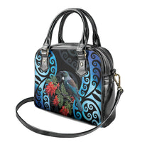 Tui Bird Kakabeak New Zealand Shoulder Handbag Clianthus Galaxy Maori Koru Pattern