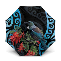 Tui Bird Kakabeak New Zealand Umbrella Clianthus Galaxy Maori Koru Pattern