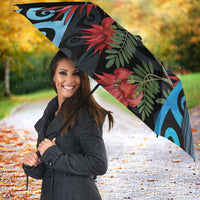 Tui Bird Kakabeak New Zealand Umbrella Clianthus Galaxy Maori Koru Pattern