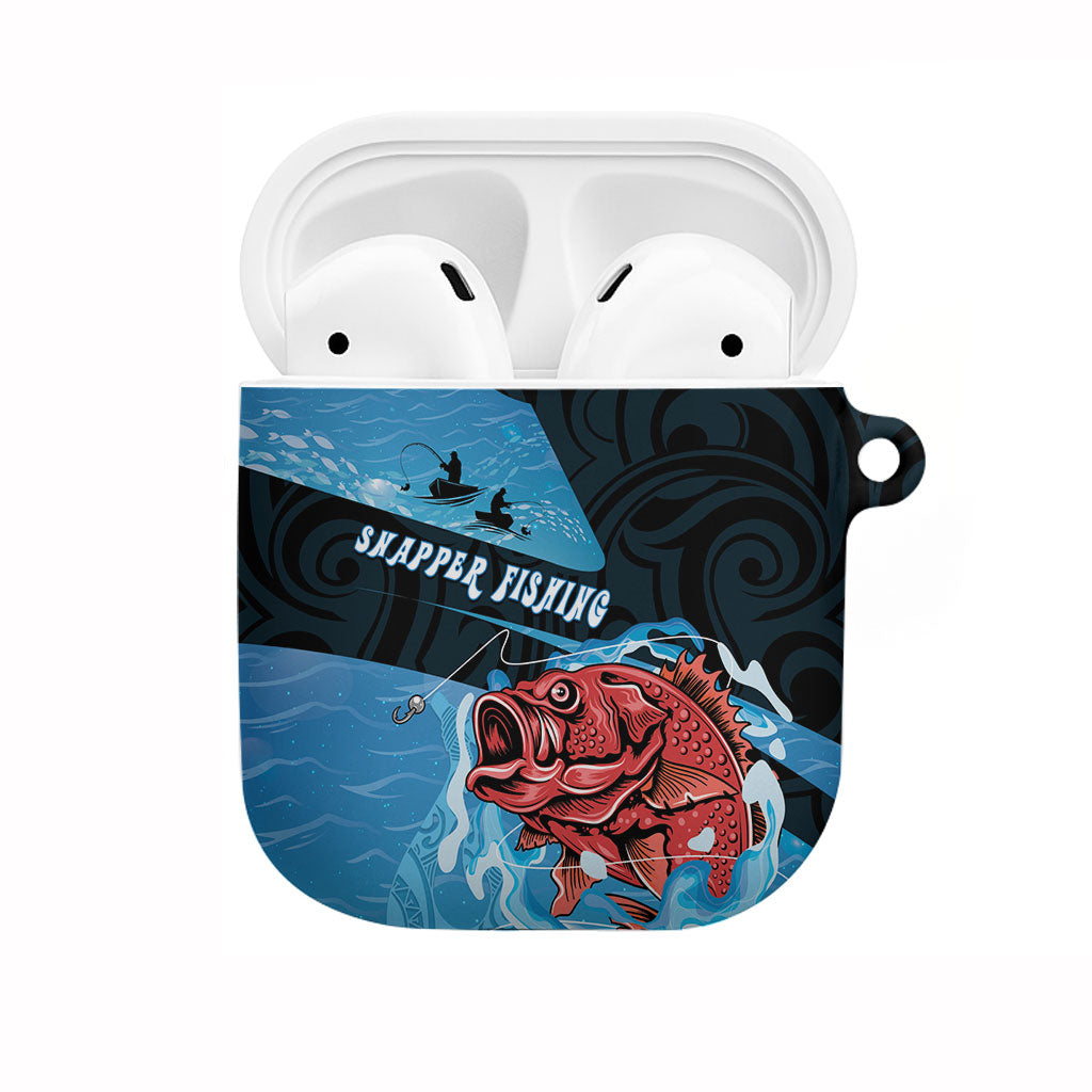 Snapper Fishing New Zealand AirPods Case Tamure Fish Hook Maori Pattern