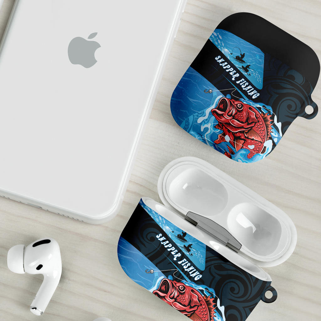 Snapper Fishing New Zealand AirPods Case Tamure Fish Hook Maori Pattern