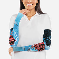 Personalised Snapper Fishing New Zealand Arm Sleeves Tamure Fish Hook Maori Pattern
