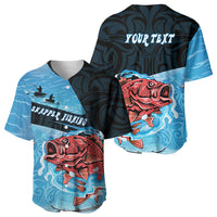Personalised Snapper Fishing New Zealand Baseball Jersey Tamure Fish Hook Maori Pattern