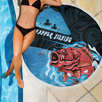 Snapper Fishing New Zealand Beach Blanket Tamure Fish Hook Maori Pattern