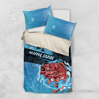 Snapper Fishing New Zealand Bedding Set Tamure Fish Hook Maori Pattern