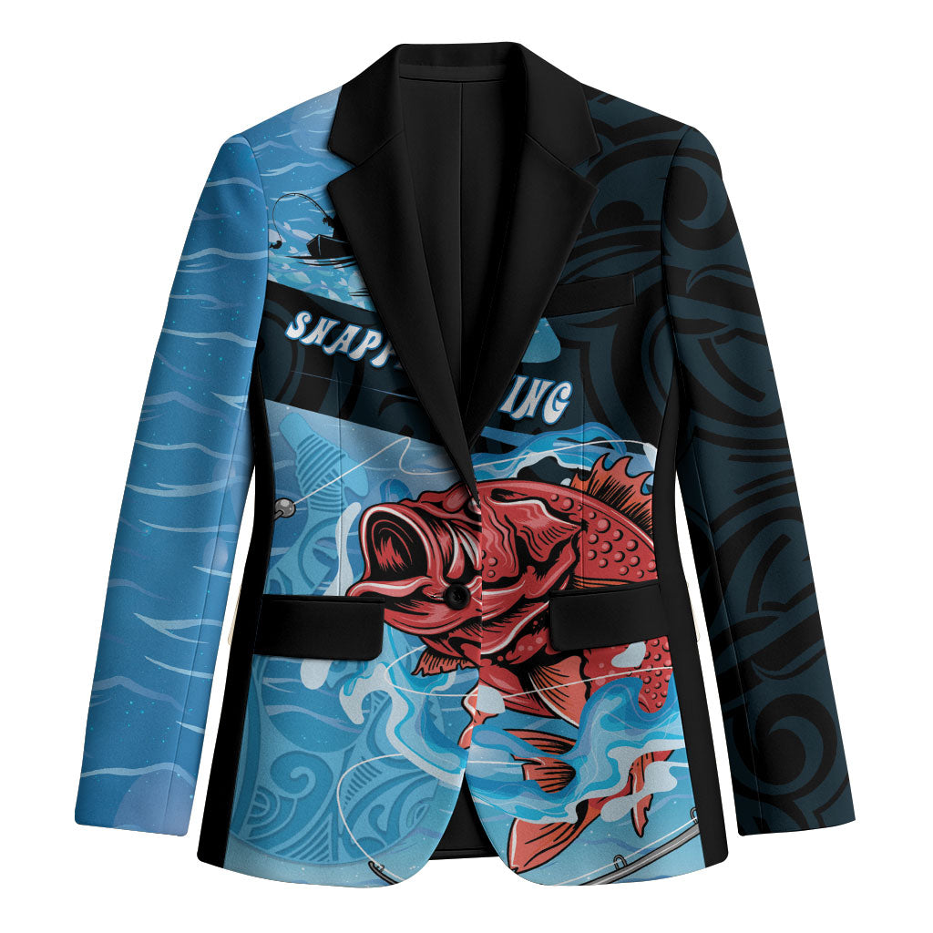 Personalised Snapper Fishing New Zealand Blazer Tamure Fish Hook Maori Pattern