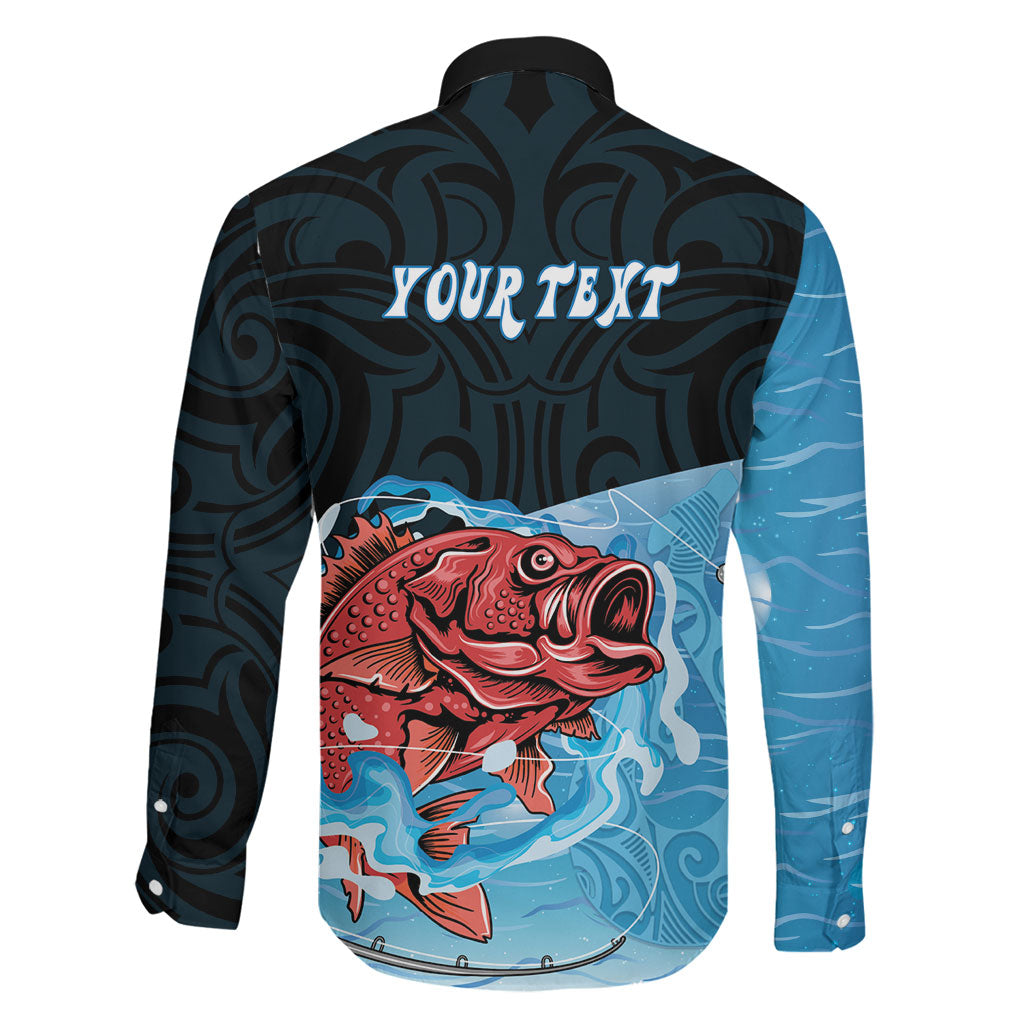 Personalised Snapper Fishing New Zealand Family Matching Puletasi and Hawaiian Shirt Tamure Fish Hook Maori Pattern LT22 - Polynesian Pride