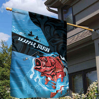 Snapper Fishing New Zealand Garden Flag Tamure Fish Hook Maori Pattern