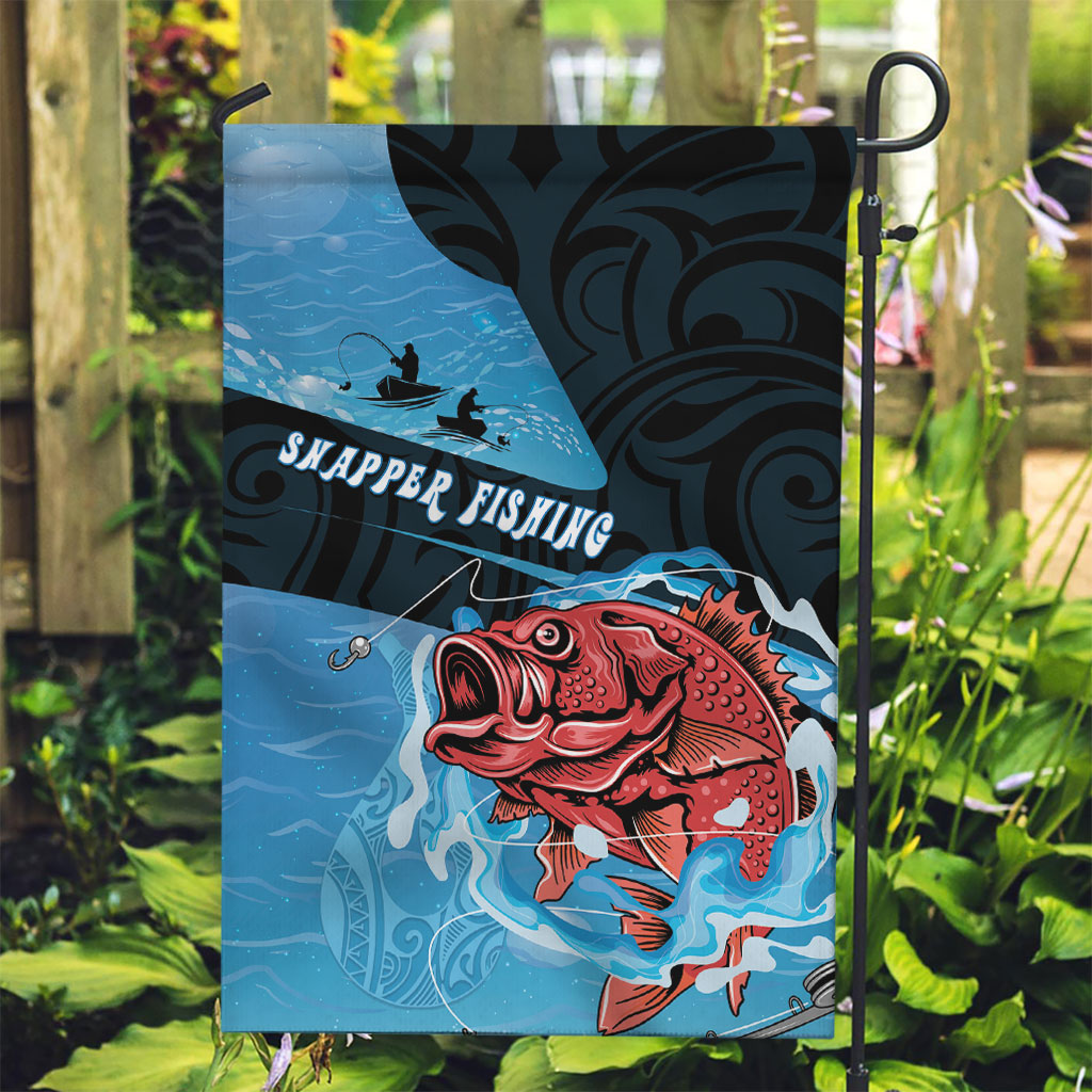 Snapper Fishing New Zealand Garden Flag Tamure Fish Hook Maori Pattern