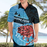 Personalised Snapper Fishing New Zealand Hawaiian Shirt Tamure Fish Hook Maori Pattern
