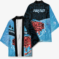 Personalised Snapper Fishing New Zealand Kimono Tamure Fish Hook Maori Pattern