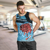 Personalised Snapper Fishing New Zealand Men Tank Top Tamure Fish Hook Maori Pattern