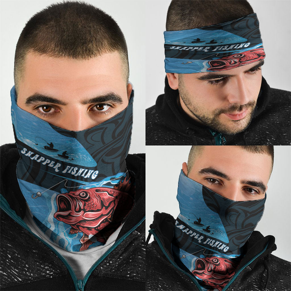 Snapper Fishing New Zealand Neck Gaiter Tamure Fish Hook Maori Pattern