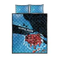 Snapper Fishing New Zealand Quilt Bed Set Tamure Fish Hook Maori Pattern