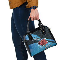 Snapper Fishing New Zealand Shoulder Handbag Tamure Fish Hook Maori Pattern