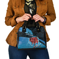 Snapper Fishing New Zealand Shoulder Handbag Tamure Fish Hook Maori Pattern