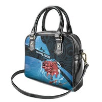 Snapper Fishing New Zealand Shoulder Handbag Tamure Fish Hook Maori Pattern
