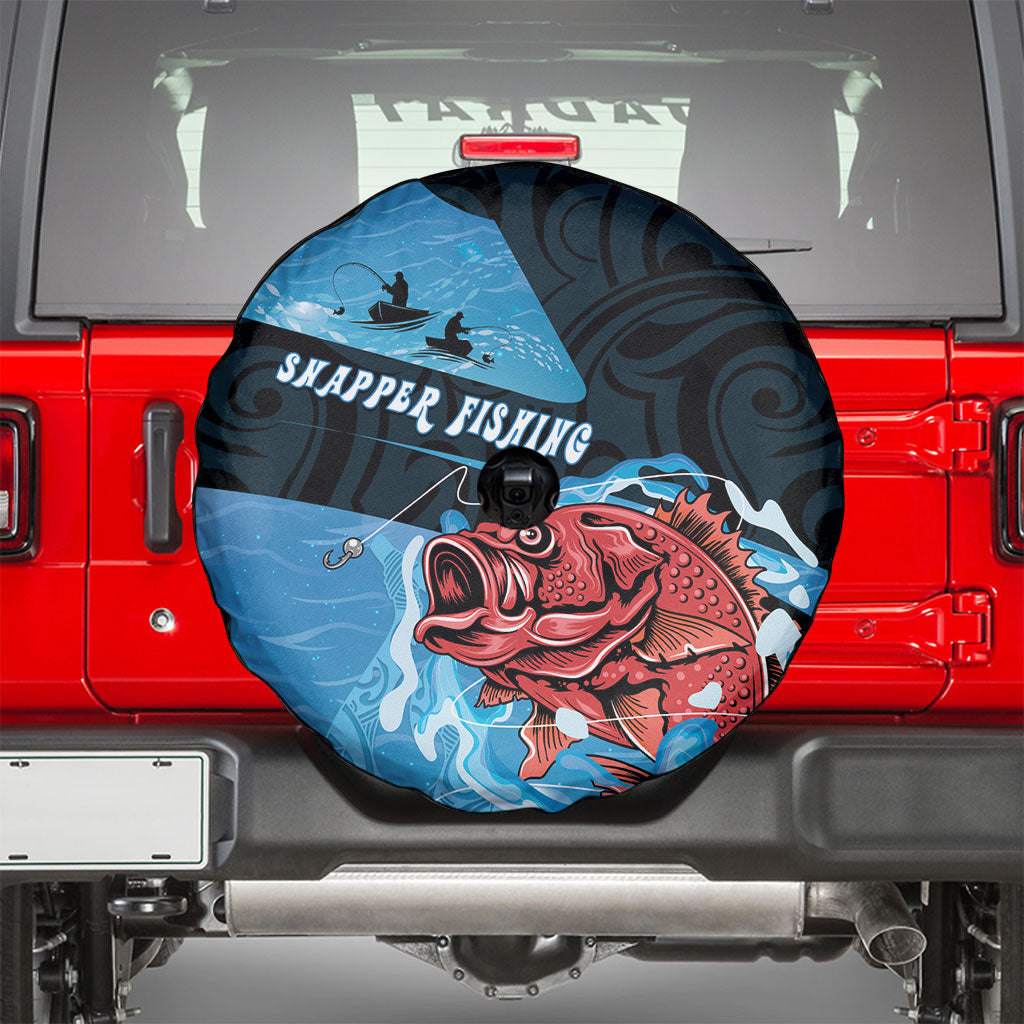 Snapper Fishing New Zealand Spare Tire Cover Tamure Fish Hook Maori Pattern