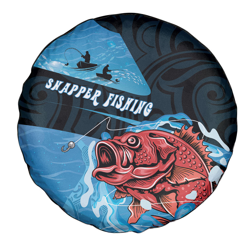 Snapper Fishing New Zealand Spare Tire Cover Tamure Fish Hook Maori Pattern
