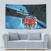 Snapper Fishing New Zealand Tapestry Tamure Fish Hook Maori Pattern