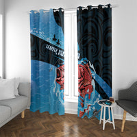 Snapper Fishing New Zealand Window Curtain Tamure Fish Hook Maori Pattern