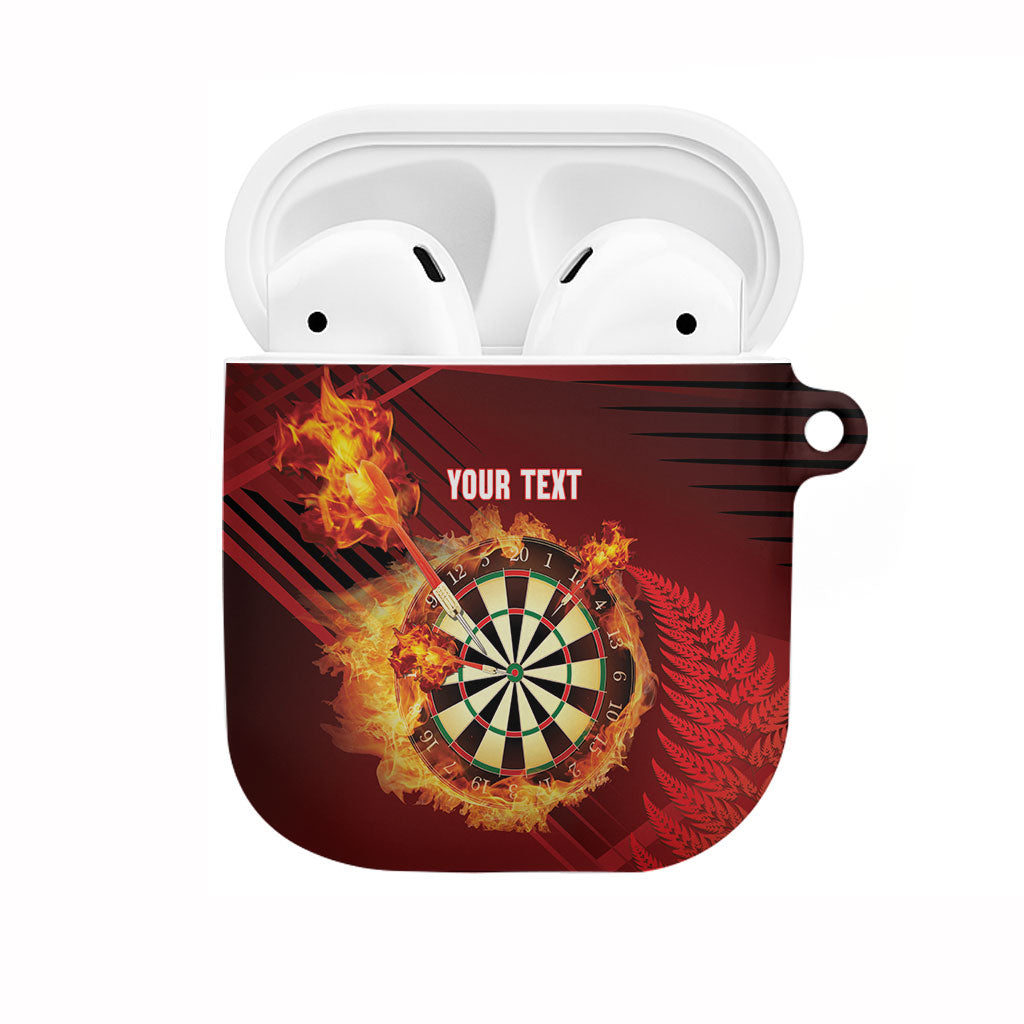 Personalised Darts New Zealand AirPods Case Silver Fern Red Color
