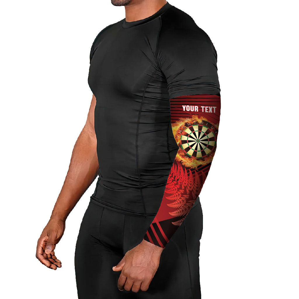 Personalised Darts New Zealand Arm Sleeves Silver Fern Red Color