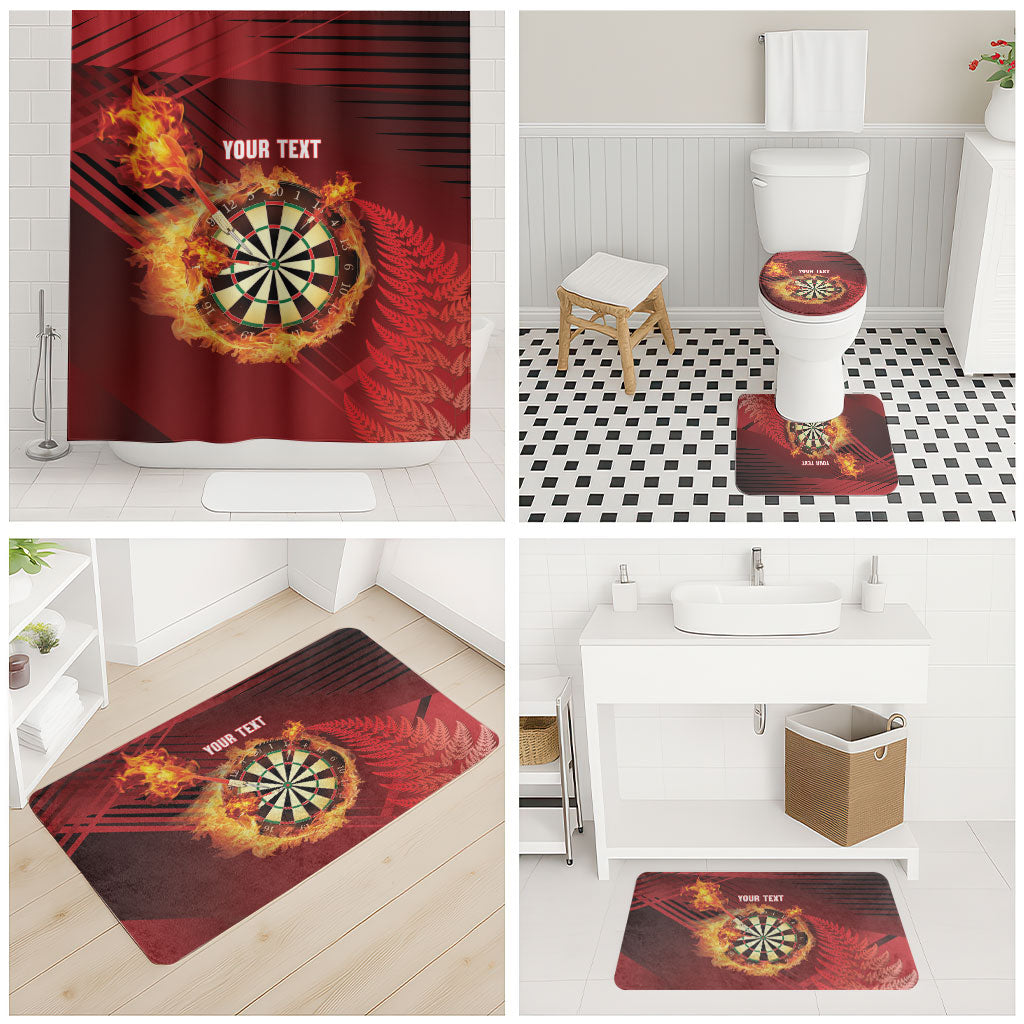 Personalised Darts New Zealand Bathroom Set Silver Fern Red Color